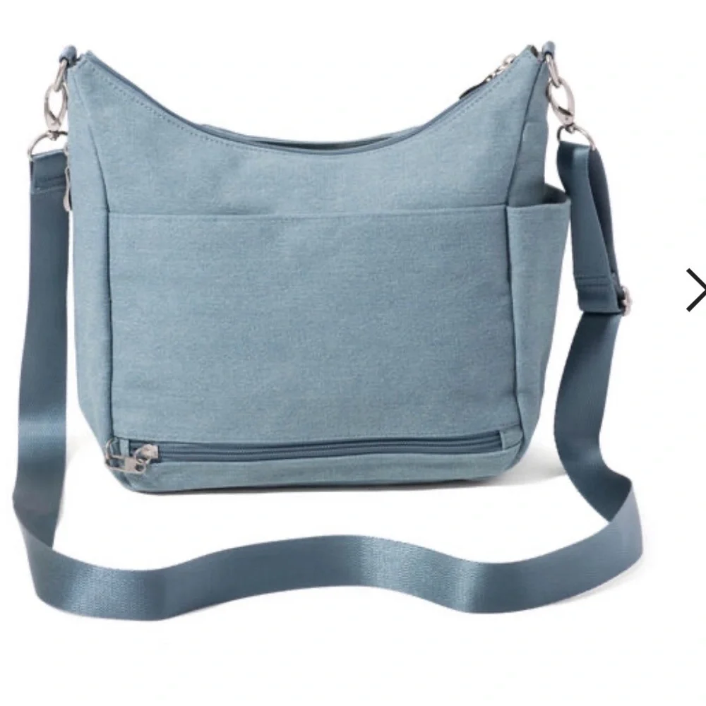 Baggallini Modern Everywhere hobo denim crossbody bag w/removable RFID wristlet - Picture 4 of 9